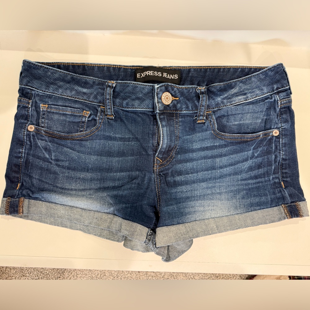 Express Dark Blue Jean Shorts